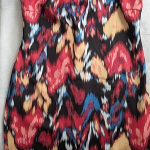 Thalia Sodi Red and Black Abstract Mini Dress